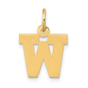 14k Yellow Gold, Amanda Collection, Small Block Initial W Pendant